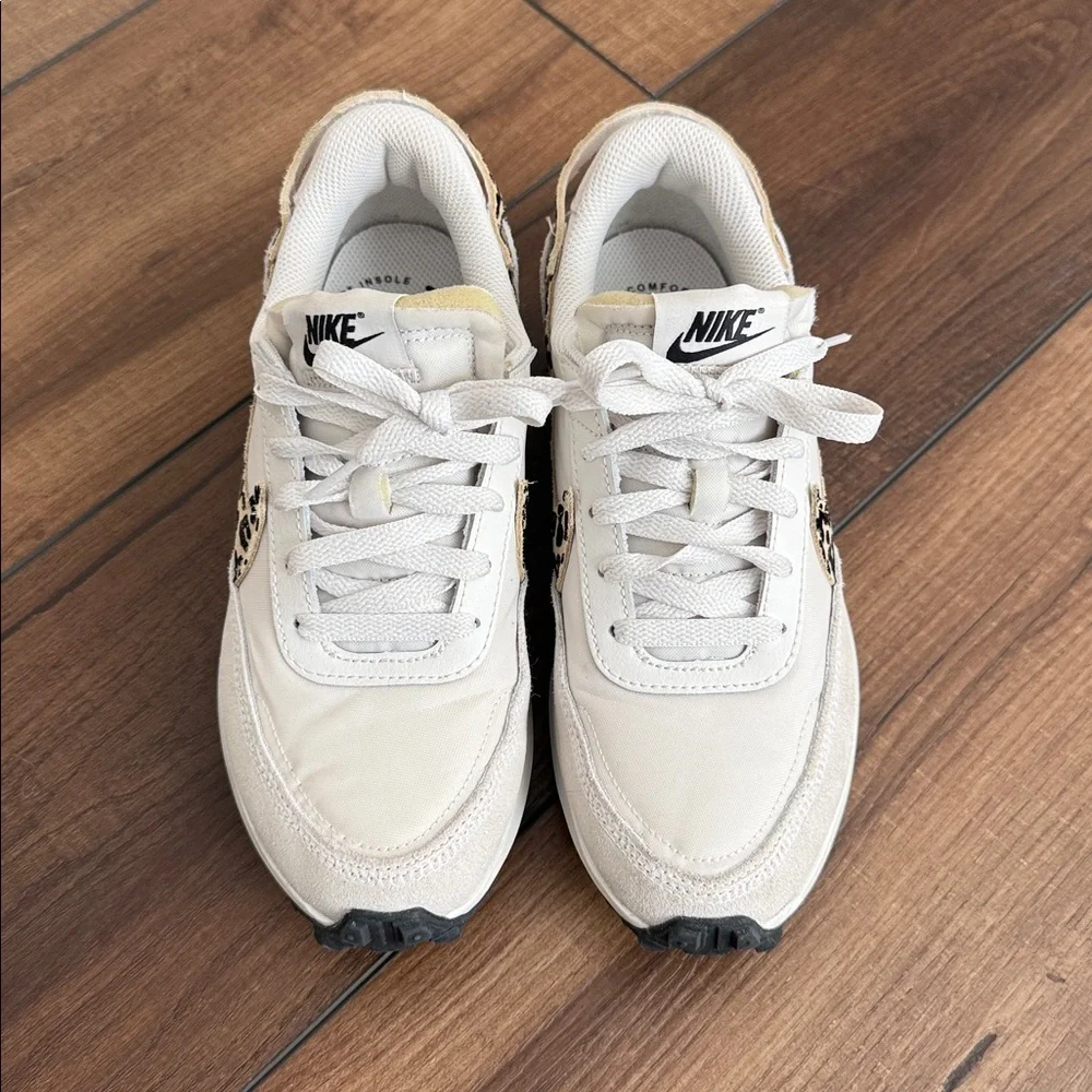 Nike Women's Waffle Debut Sneakers - White Black Leopard